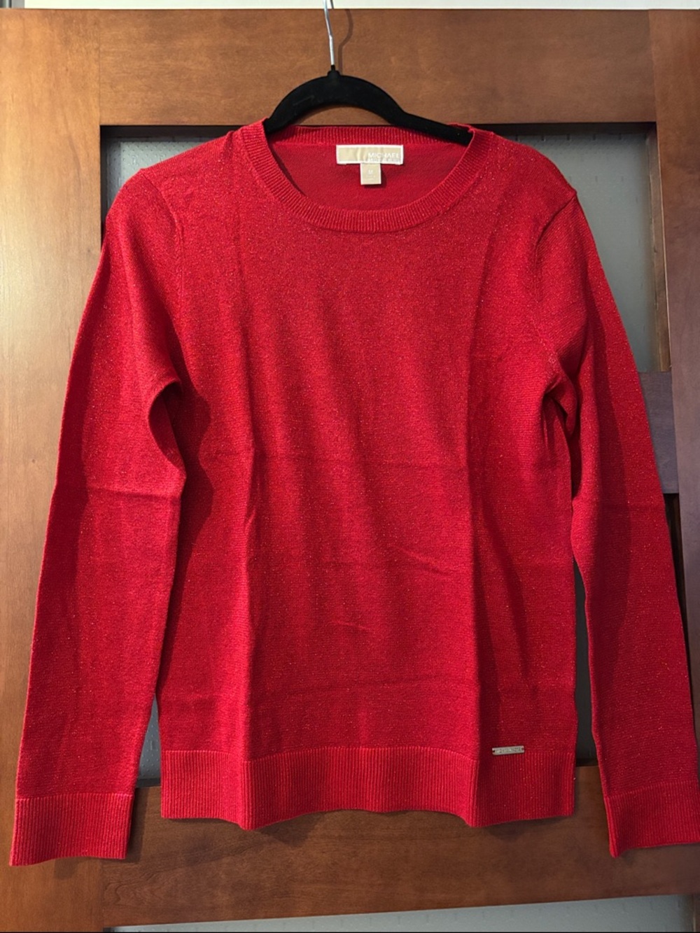 Michael Kors Red Metallic Crewneck Sweater